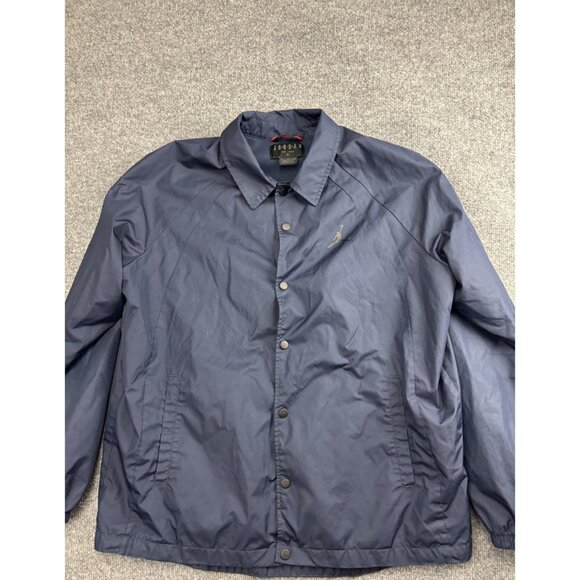 Jordan Other - Jordan Jacket Mens XL Navy Blue Snap Button Coaches Windbreaker Jumpman Logo